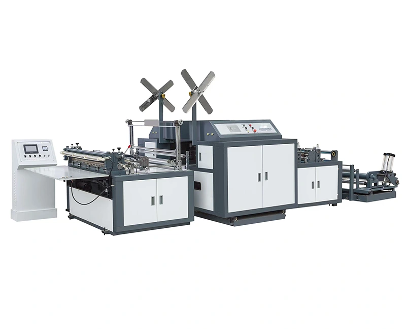 Ganap na automated Non-woven Sheet Cutting at Handle Loop Fixing Machine